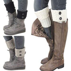 𝅺KNEE High Socks Covers Warm Cuffs Stockings Boots Dress Casual Winter Fall NWT